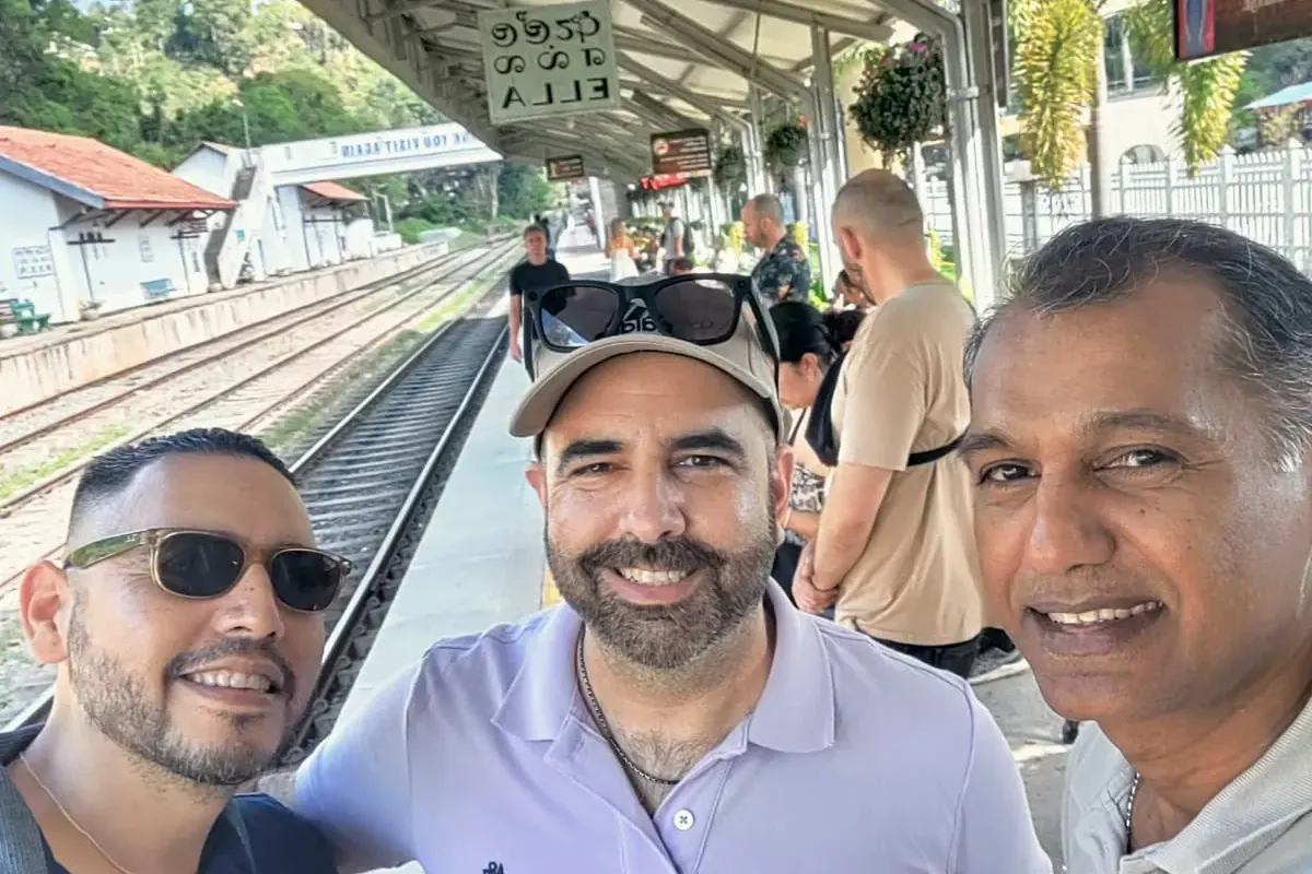 Guests with Nishan at Ella railway station